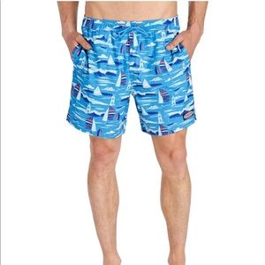 Vineyard Vines Mens 21" Scene Chappy Trunks Swim Shorts Bimini Blue XL